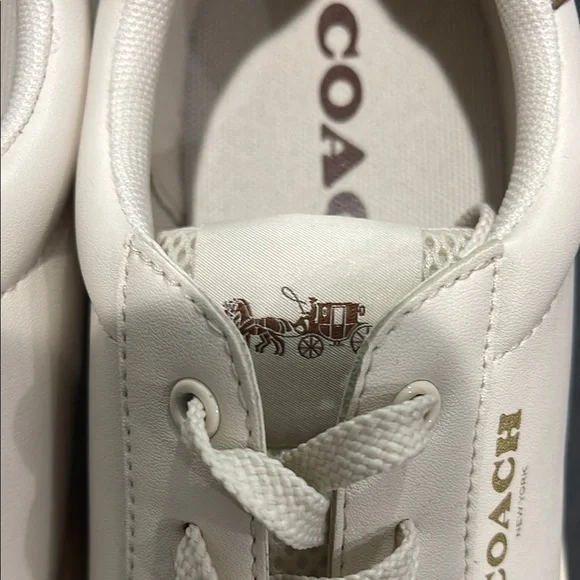 COACH- Clip Leather Low Top Chalk Sneakers- 9.5B - Picture 6 of 14